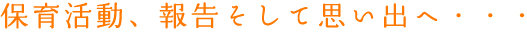 保育活動、報告そして思い出へ・・・